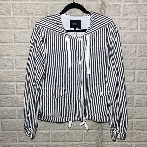 NWT MSRP $149 Sanctuary Nova Linen Hooded Jacket Women's Size Large - Picture 6 of 12